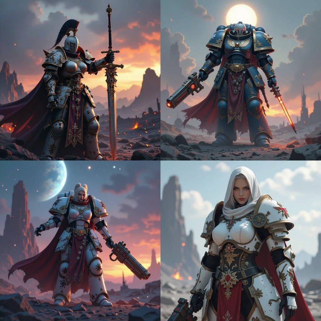 Victorious Adepta Sororitas Captain in Warhammer 40K Style