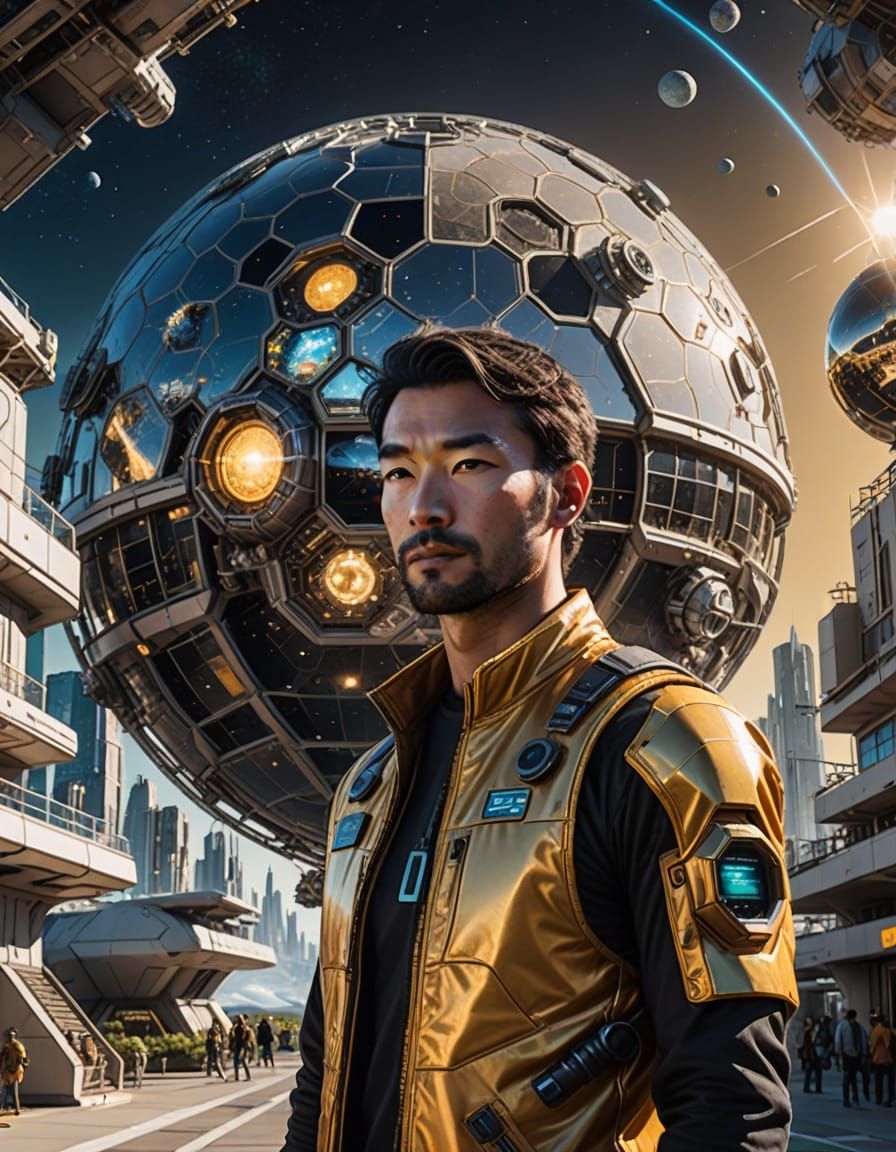 Future Human in Interstellar Settlement on TOI 700 d, in Cyb...