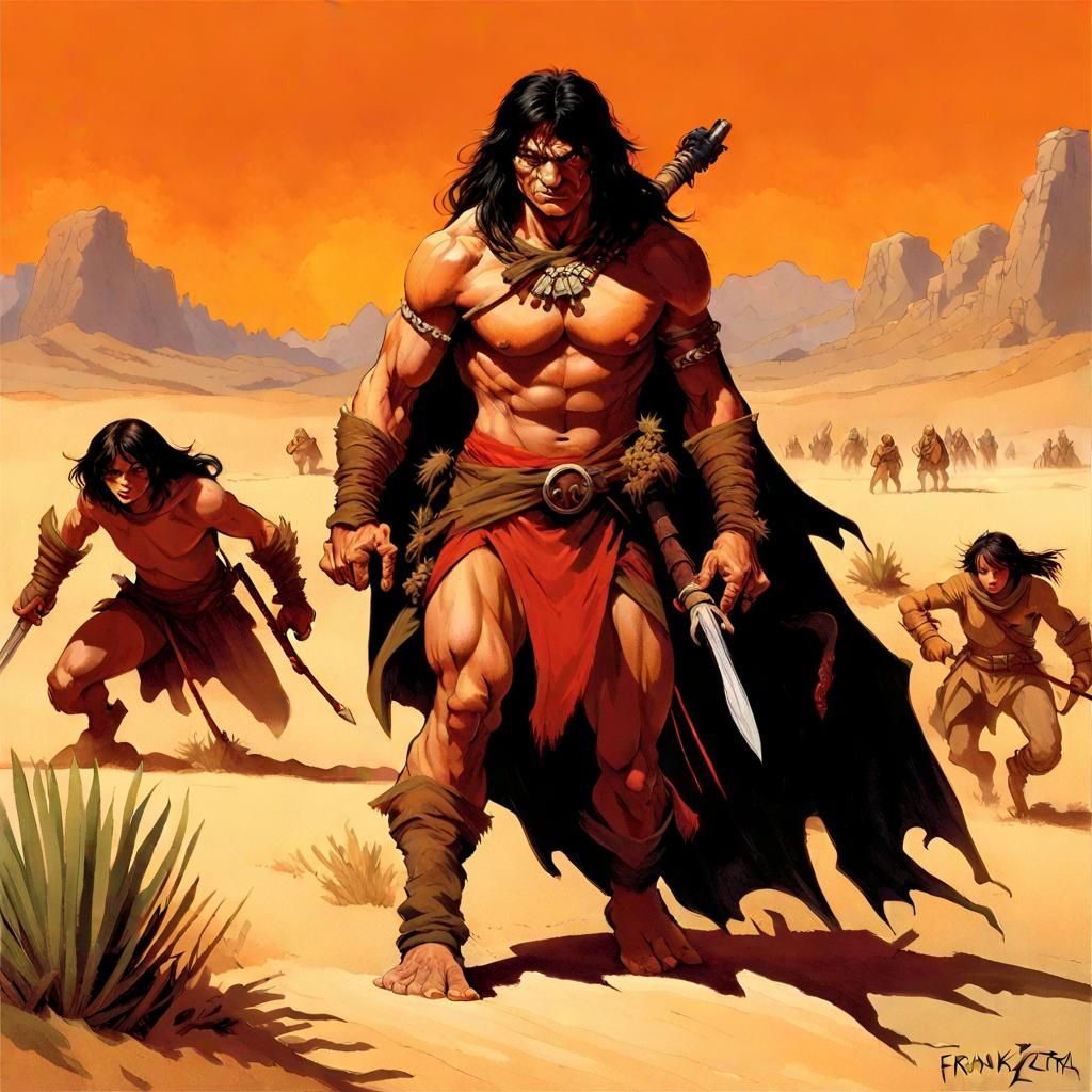 Menacing Halfling Hunters in a Tropical Forest