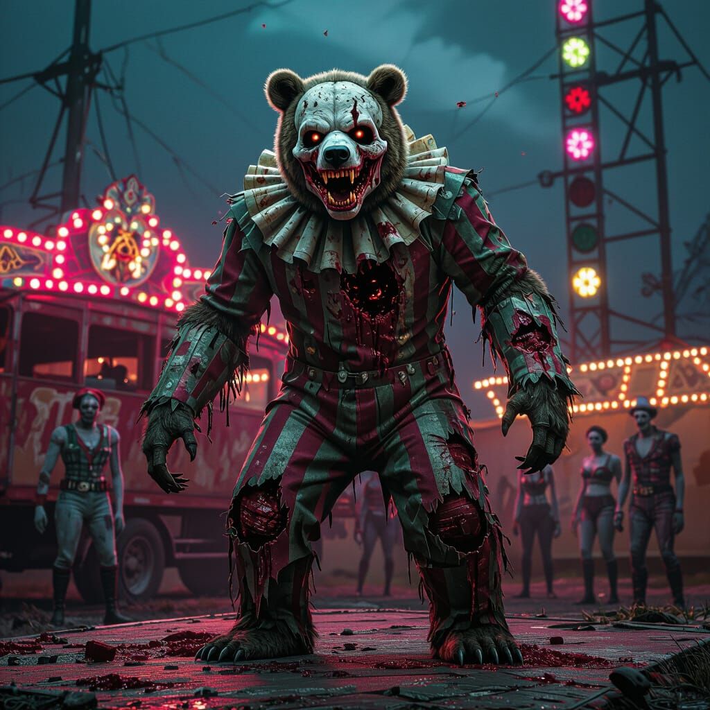 Infected Circus Zombie Bear Concept Art