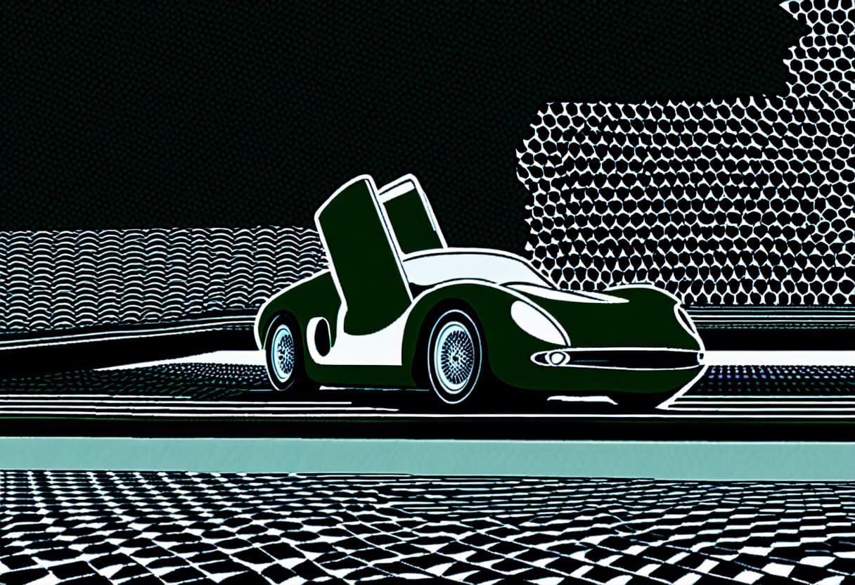 Red Alfa Romeo 33 Stradale Concept in Art Deco-Inspired Mini...