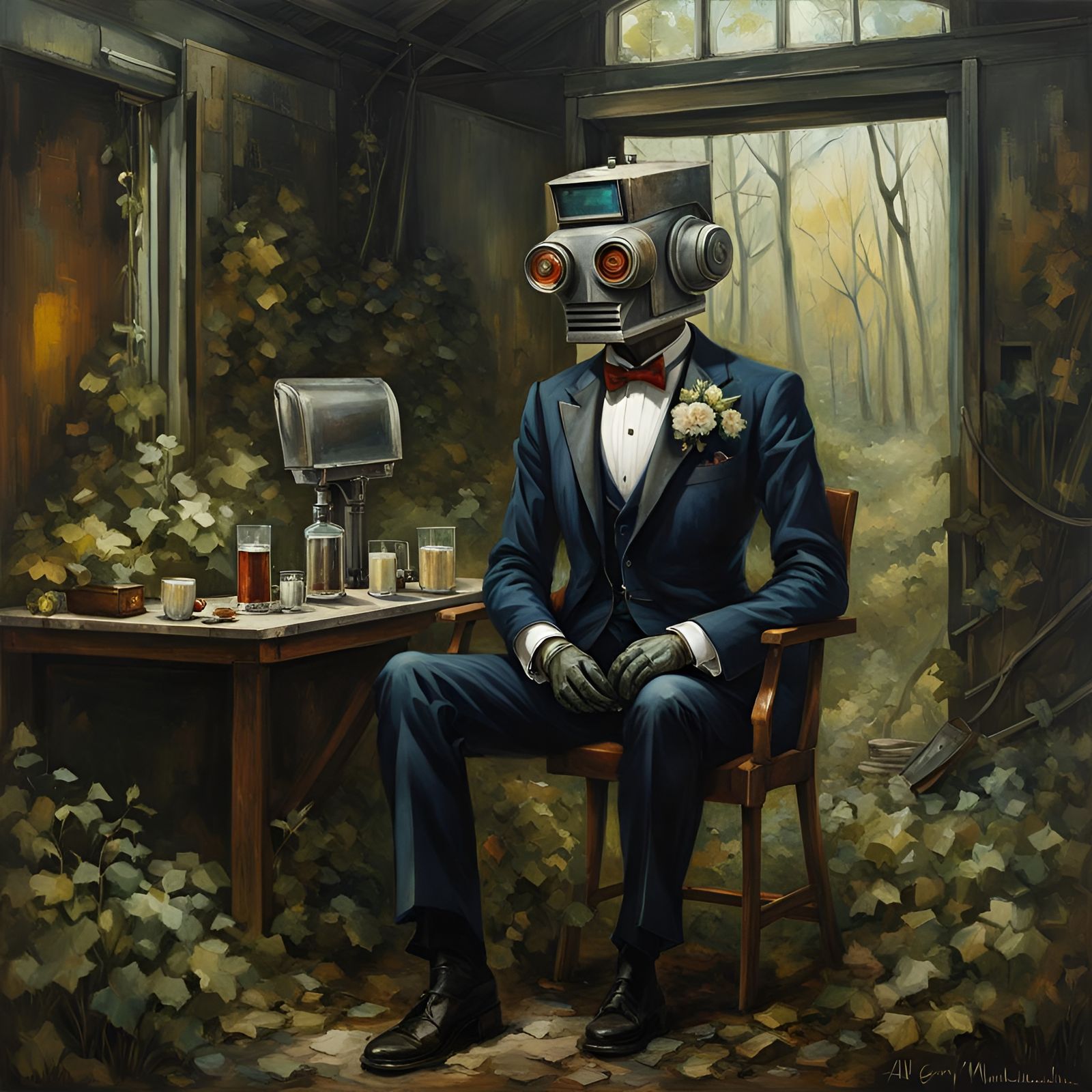 Robot Butler waiting for his Owner