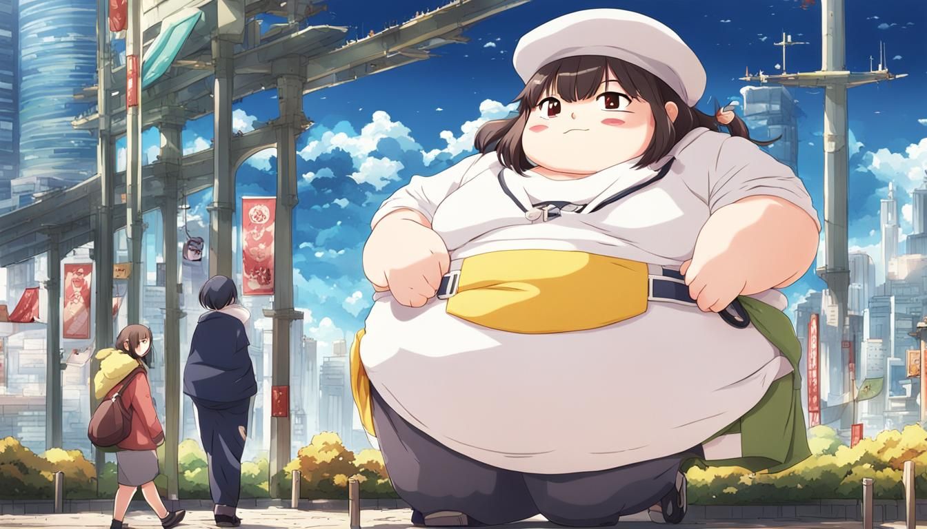 Anime Girl with Curvaceous Figure in Manga Style