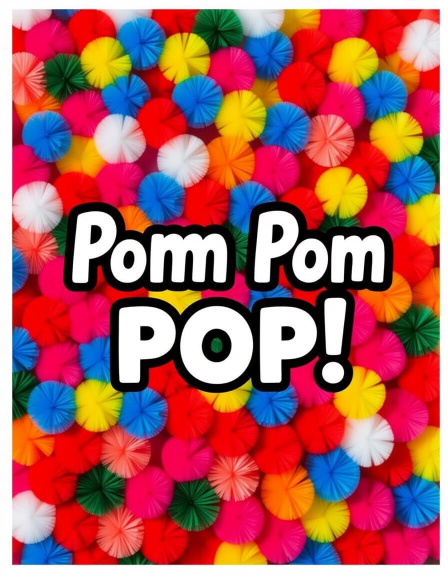 Colorful Pom Pom Explosion - Playful Abstract Art