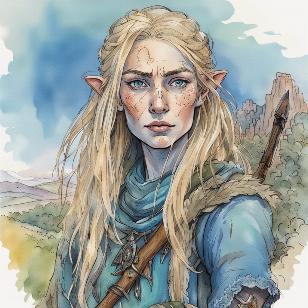 Fantasy Portrait of a Determined Female Ranger