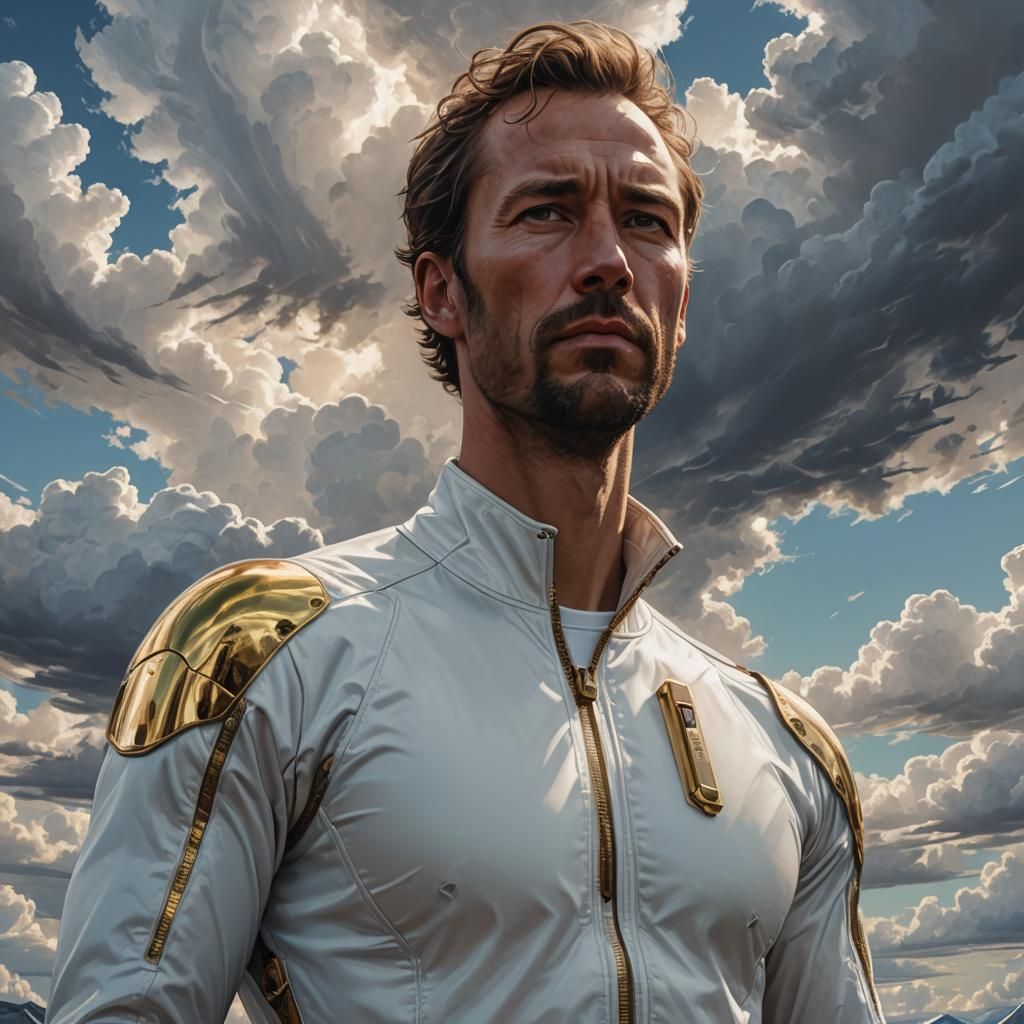 A hyperrealistic character profile image of Punor Weatherman...