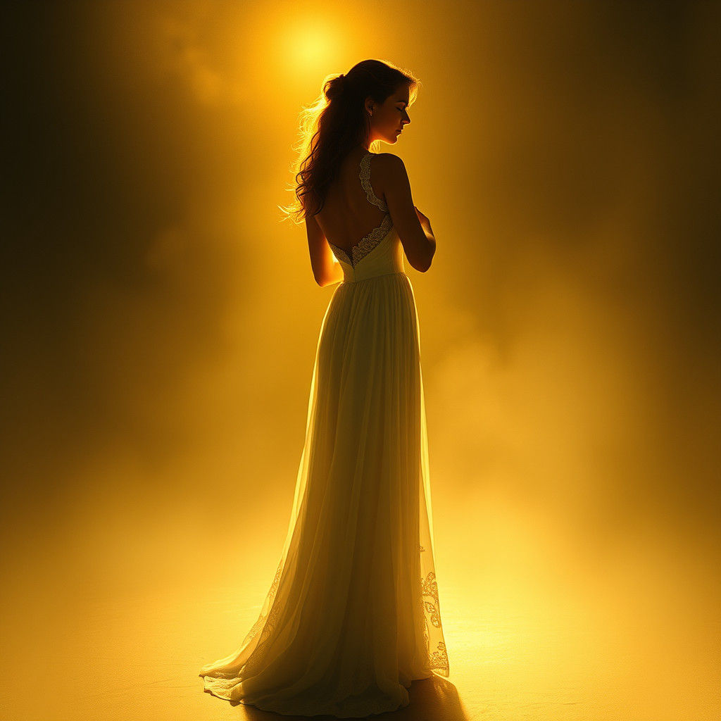 Ethereal Reunion in Golden Light: Impressionistic Style