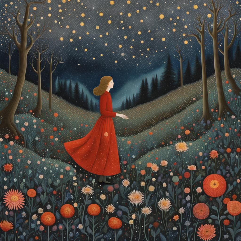 Stargazing Network: Maelstrom of Stars in Dreamy Forest