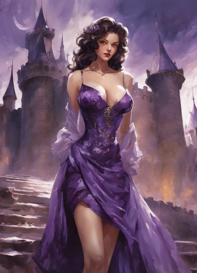 Violet Witch Princess Pin-up Art