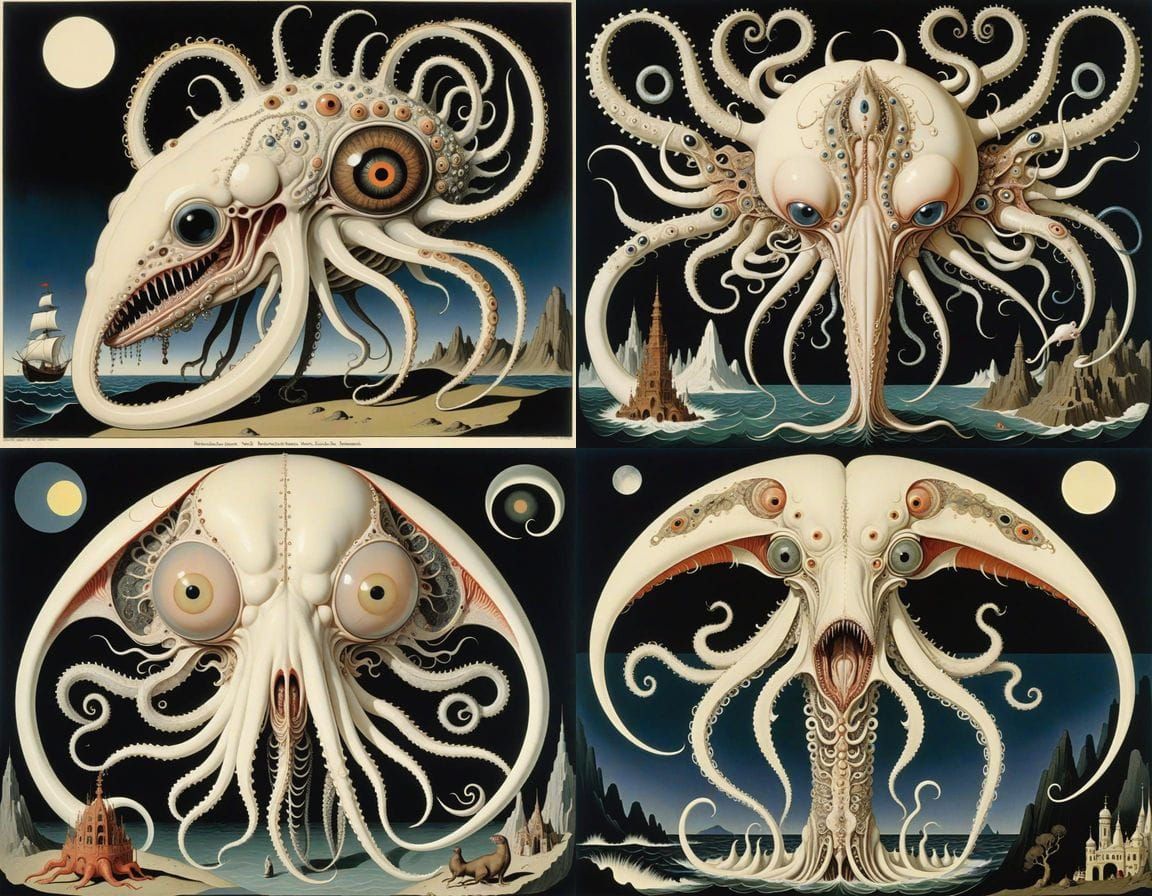 Surreal Hybrid Creature Inspired by Cubism and Surrealism