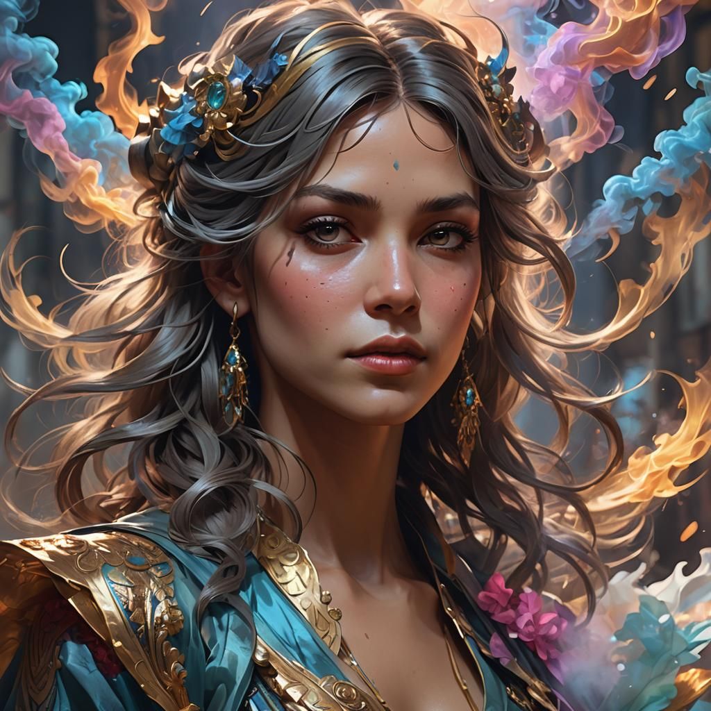 Smokey Dance Portrait in Hyperdetailed Lighting