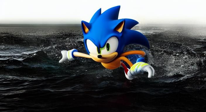 Sonic the Hedgehog Swimming
