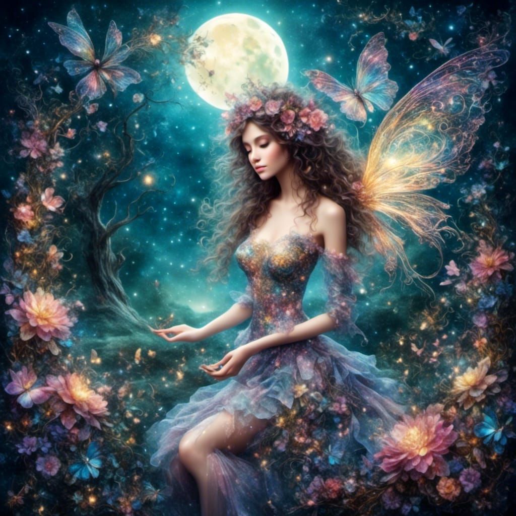 Ethereal Moonlight with Sparkle Effect