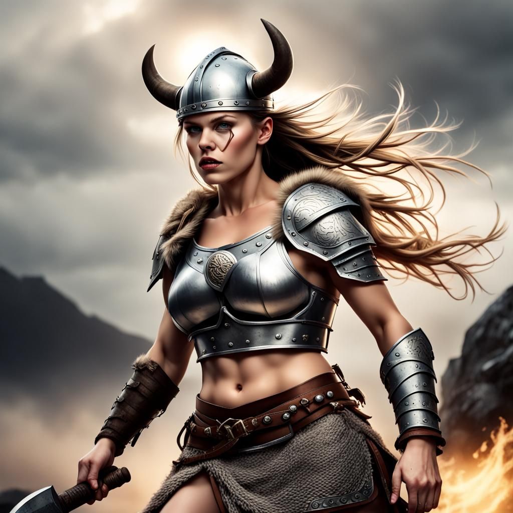 Valkyrie in Battle: A Female Viking Warrior