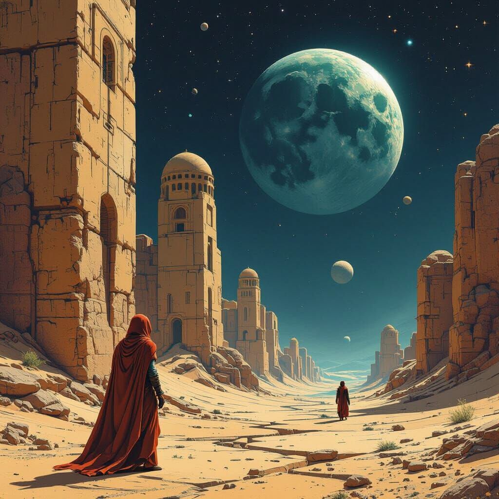 Ancient World with Historical Elements in Graphic Novel Styl...