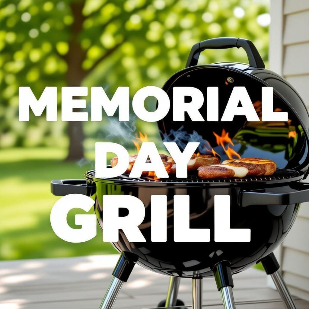 Memorial Day BBQ in Bold Letters