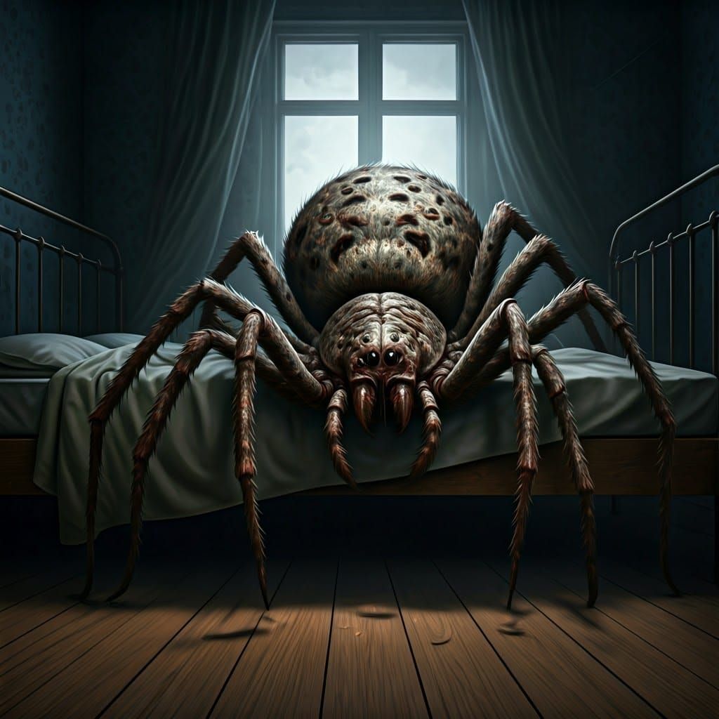 Gargantuan Spider Crawls Out of Darkness