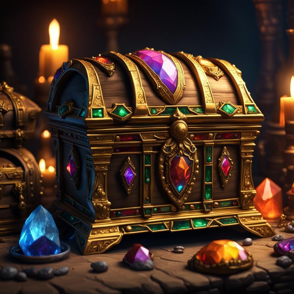 Fanged Mimic Disguised as Gem-Filled Treasure Chest