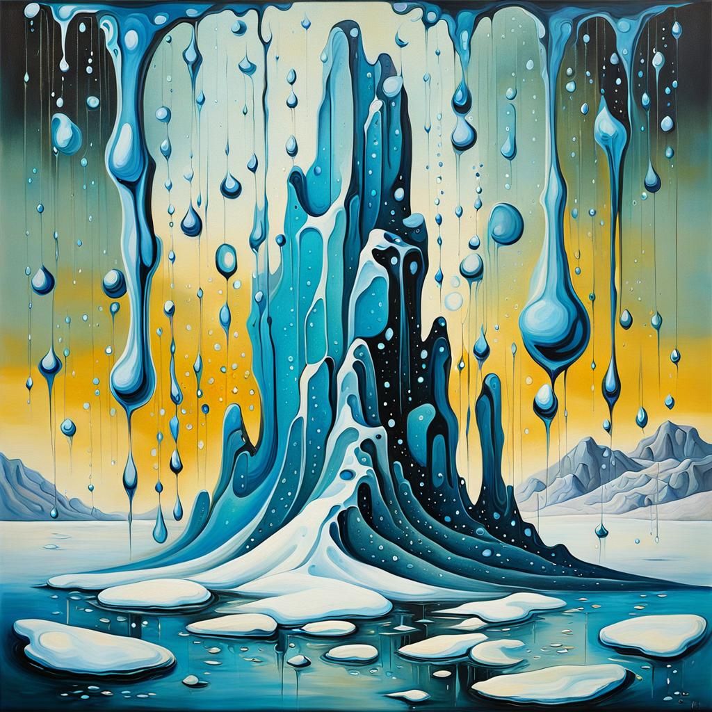 Surreal Melting Rocks in Dali Style