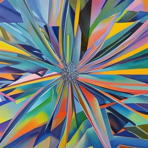 Infinite Geometry in Gouache Style Watercolor