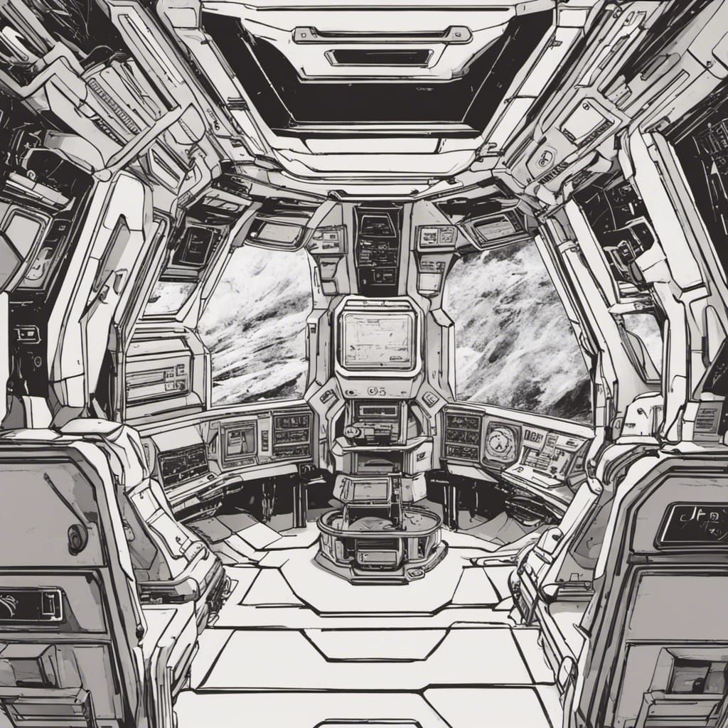 Futuristic Sci-Fi Spaceship Cockpit Interior