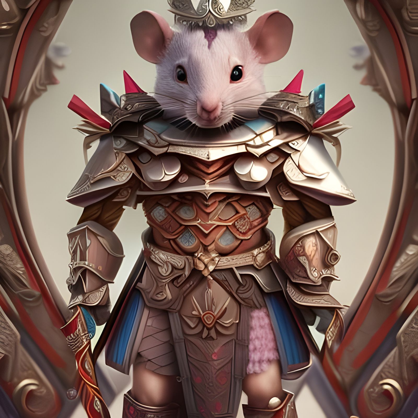 Rat King in Silver Armor, Digital Illustration