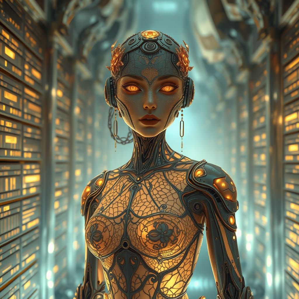 Cyborg Guardian of Crystal Data Cavern