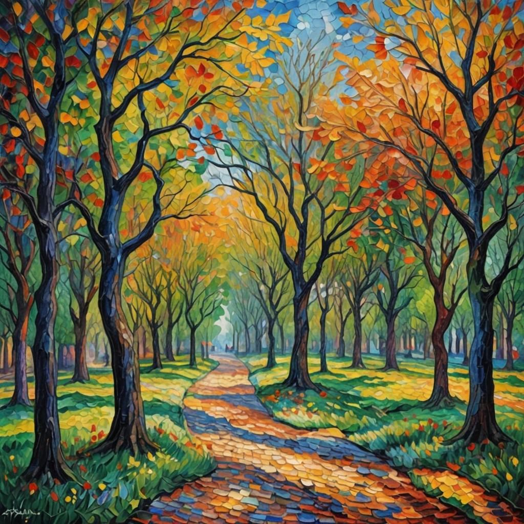 Wikipedia Logo in Expressionist Impasto Style