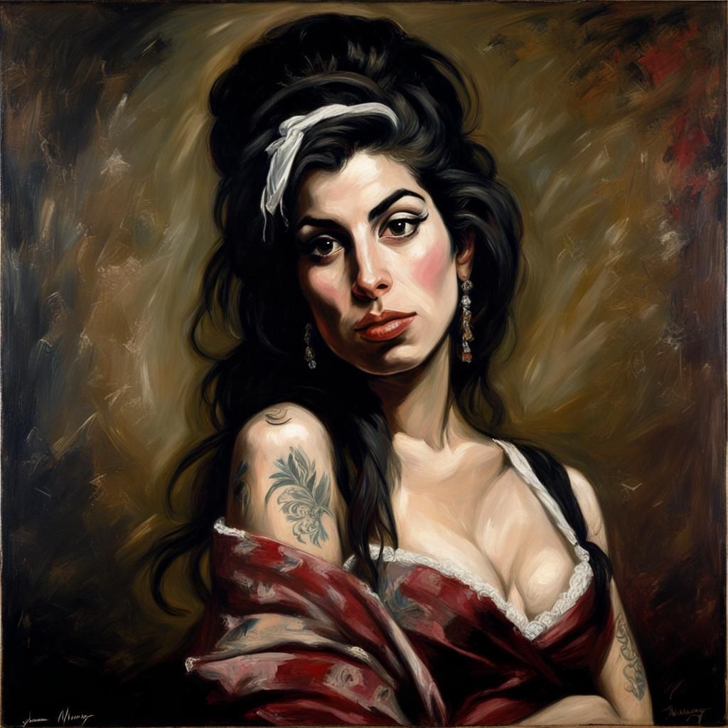 Amy Winehouse in Style of Joshua Reynolds Portrait