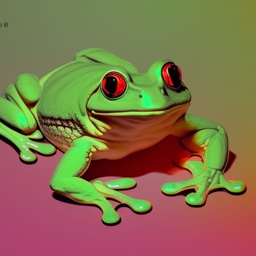 Futuristic Frog in Pop Art Style