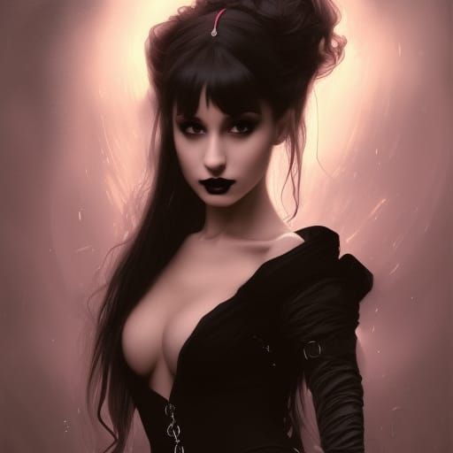 Gothic Vampire Princess Portrait in Hyperdetailed Style