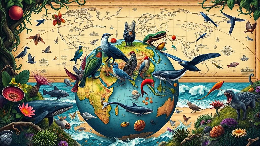 Biopunk Globe: A Menagerie of Animals in Biopunk Style