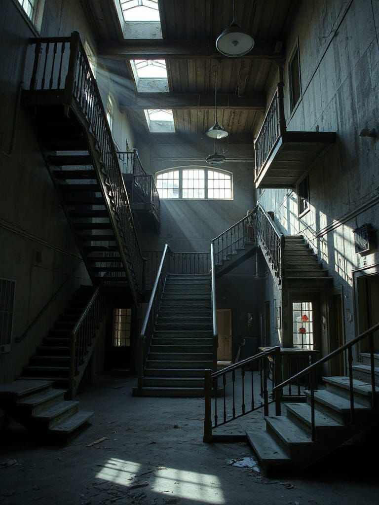 Surreal Horror: Impossible Staircases in Abandoned Hospital