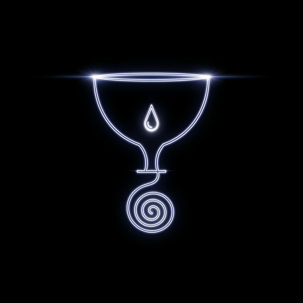 Glowing Geometric Sigil of the Empty Cup