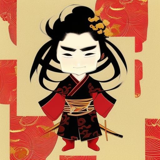 Samurai in Kimono: Character Concept Art