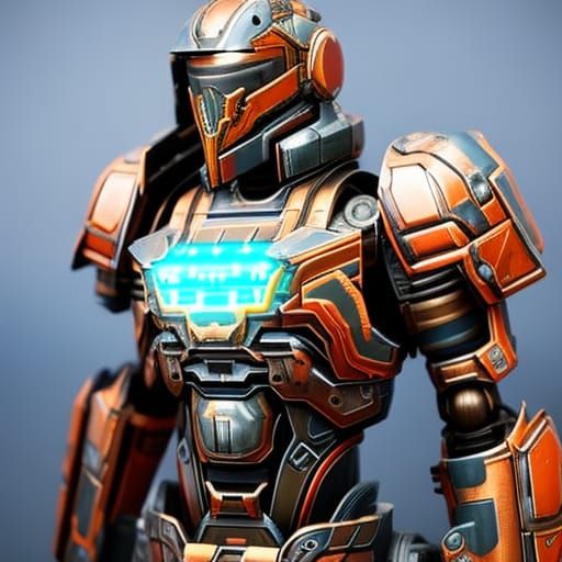 Transparent Camo Mech Suit Portrait in Bokeh