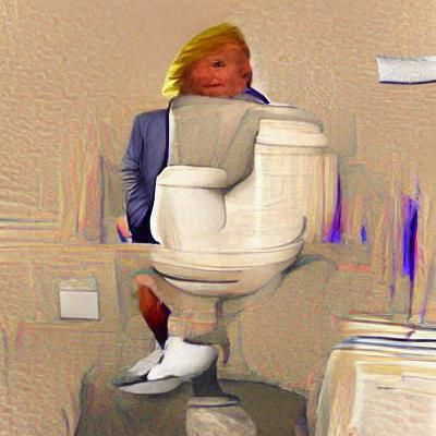 Donald Trump on a Toilet: AI-Generated Satire