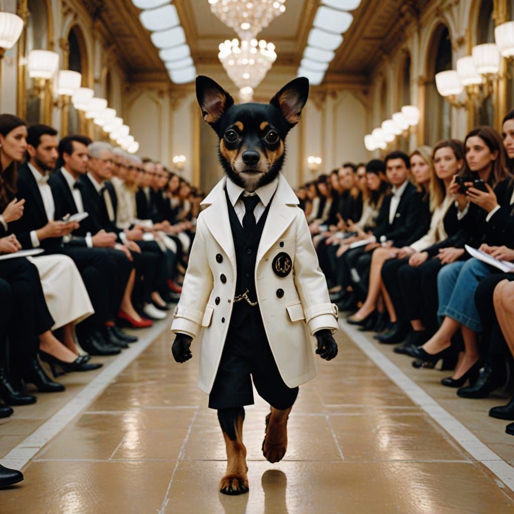 Dapper Dog Struts Paris Fashion Week Catwalk