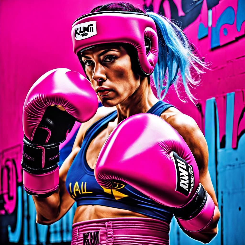 Disabled Boxer in Klimt-Inspired Action Painting