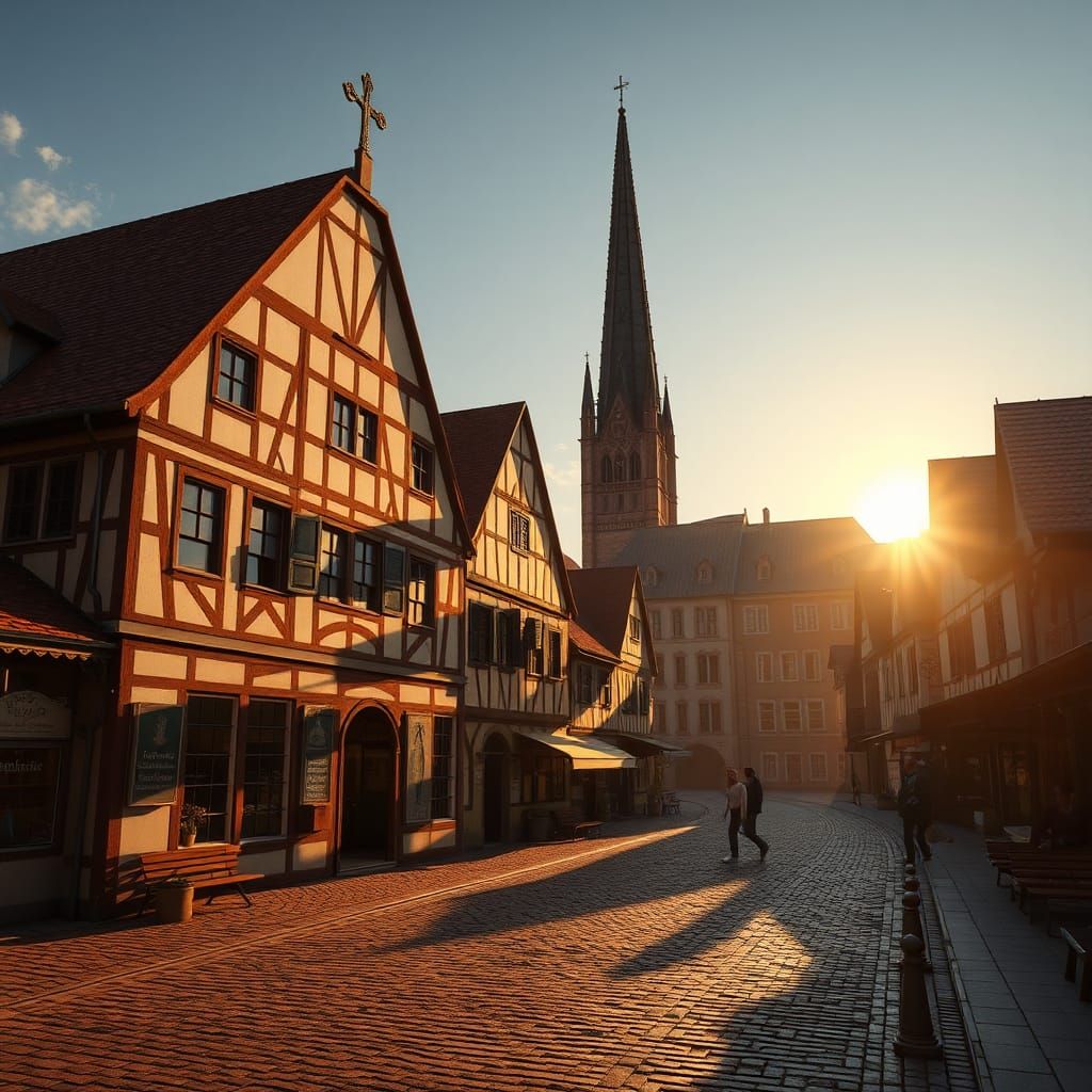 Lauf a.d. Pegnitz Marketplace at Sunset