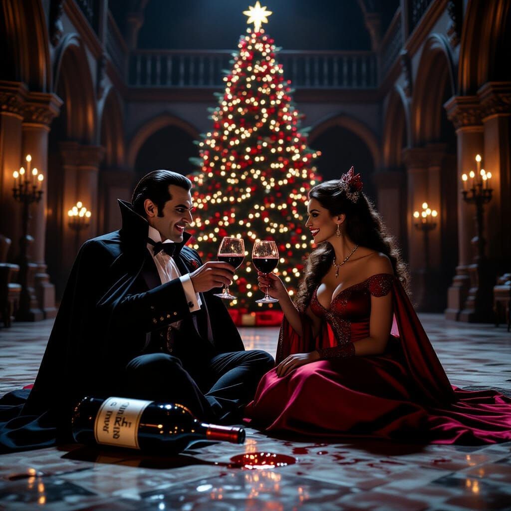 Count Dracula and his wife - a bloody Merry Christmas