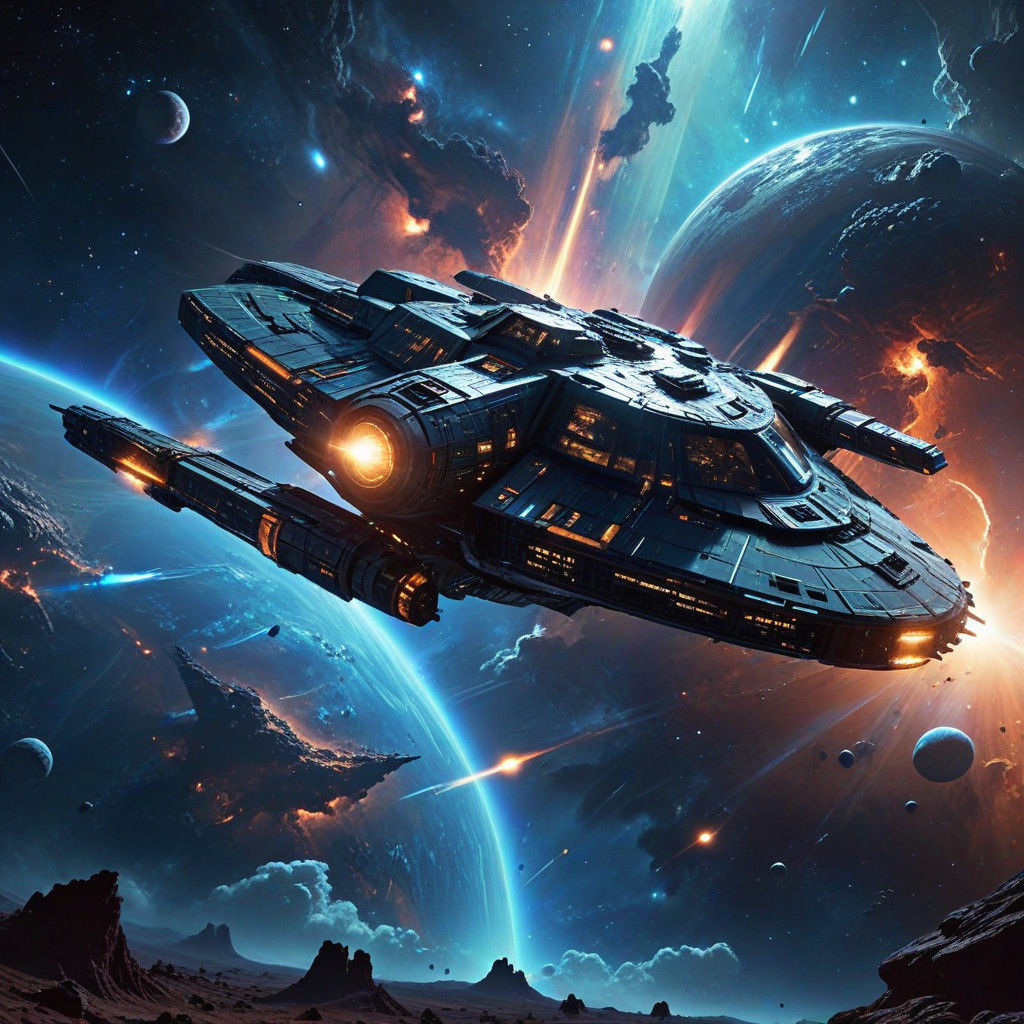 Ethereal Nebula Odyssey in Cinematic Sci-Fi Style