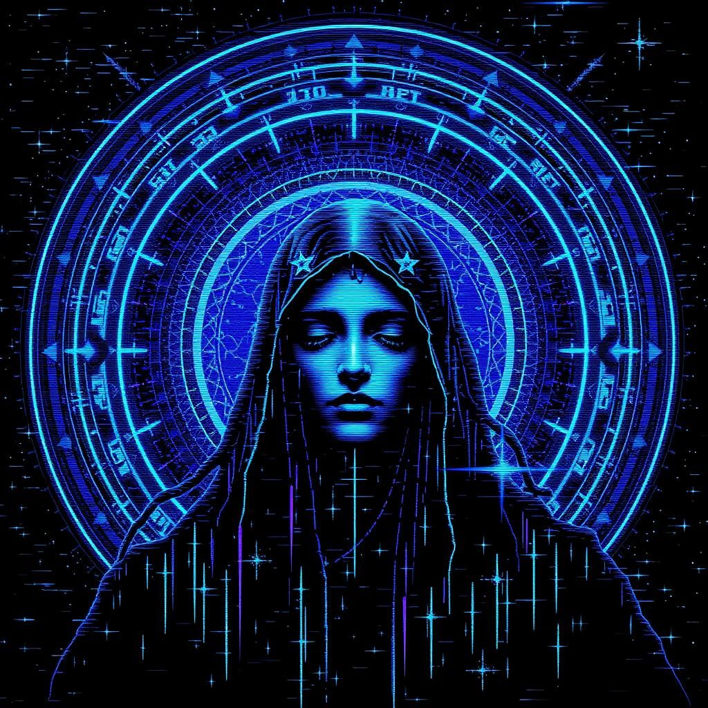 Abstract Constellation of Glitching Indigocore Forms