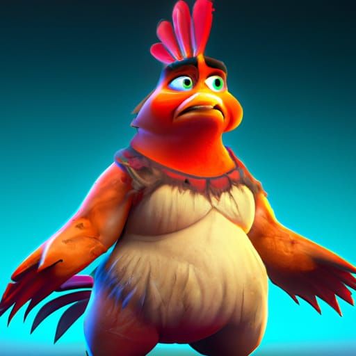 Heihei the Chicken: 3D Digital Art