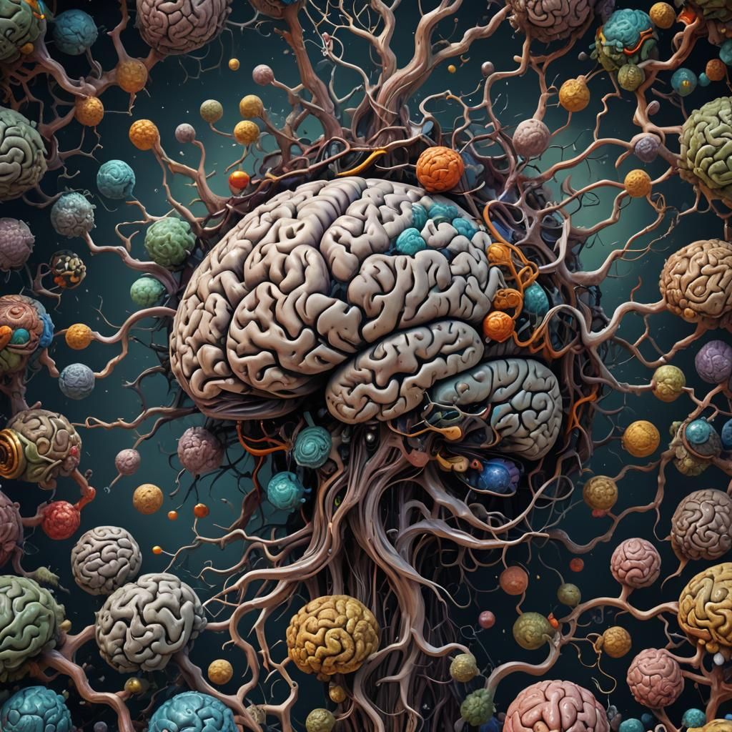 Detailed Brain Matte Painting in Deep Color