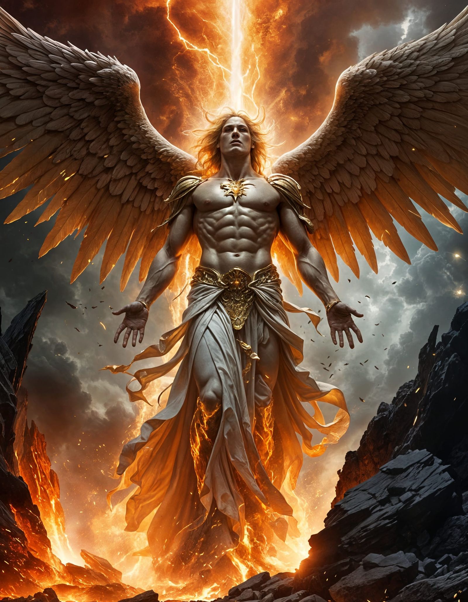 Colossal Angelic Figure Unleashes Divine Judgment on Earth