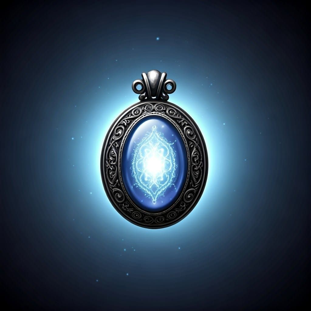 Magical Pendant in Dreamy, Moonlit Night Scene
