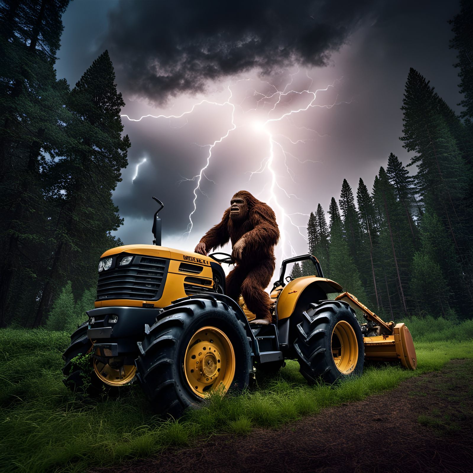 Sasquatch Throws Tractor During Lightning Storm
