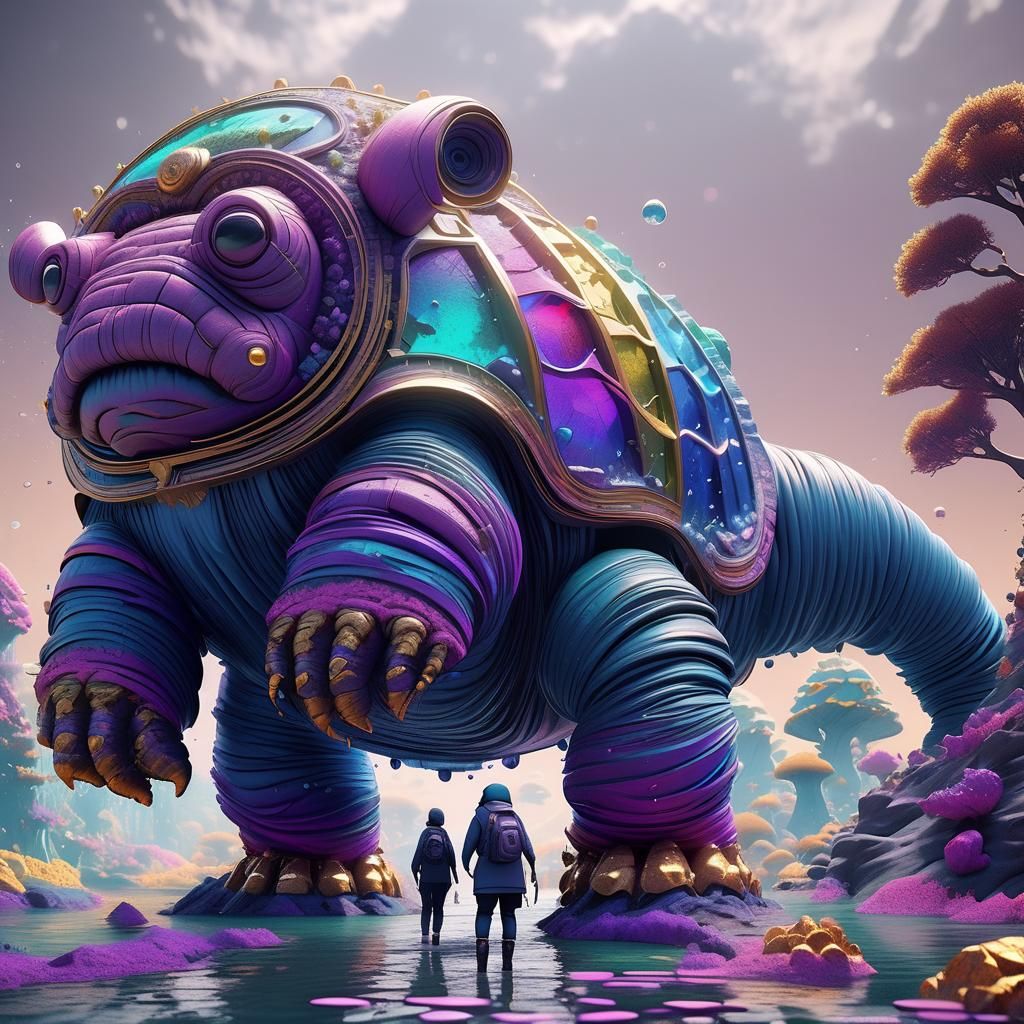 Colorful Kids Tardigrade Illustration in Fantasy Style