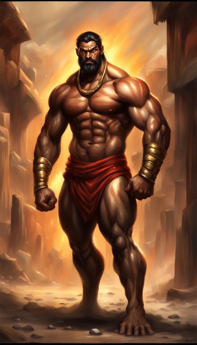 Fearsome Persian Djinn with Fiery Eyes